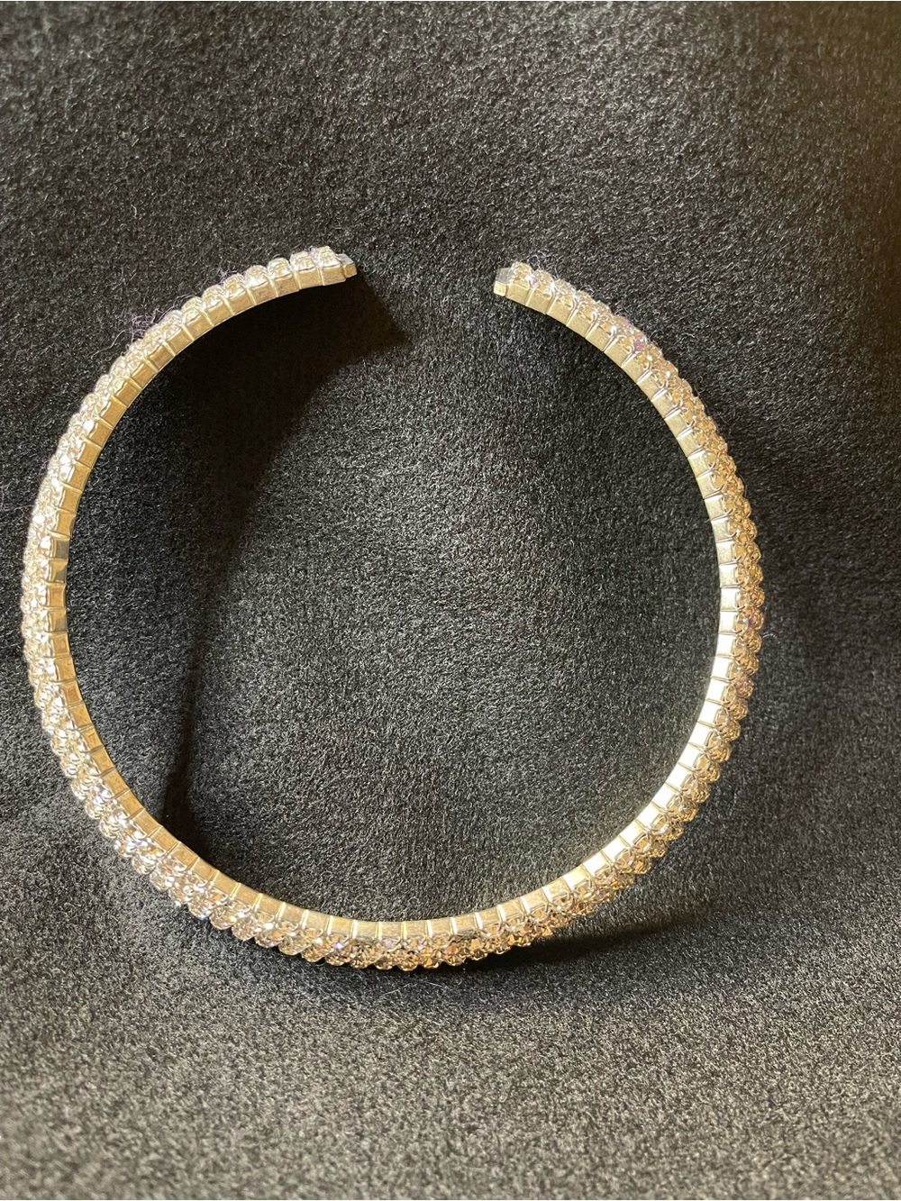 80’s Vintage! Crystal Pavé collar - Silver Tone - Picture 4 of 5
